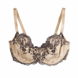 Wacoal Lace Affair Underwire Bra Frappe Cappuccino Size 38D Unlined 851256